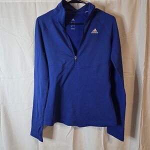 Adidas Women's Navy ClimaWarm 1/4 Zip Long Sleeve Track Jacket Size S